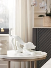 White Abstract Ribbon Dog Ornament - Image 1 of 5