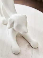 White Abstract Ribbon Dog Ornament - Image 2 of 5