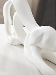 White Abstract Ribbon Dog Ornament - Image 3 of 5