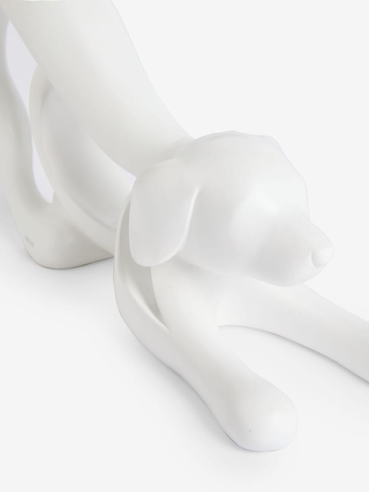 White Abstract Ribbon Dog Ornament - Image 5 of 5