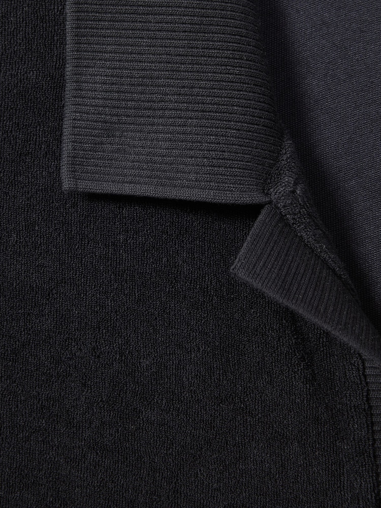 Reiss Navy Eden Towelling Cuban Collar Shirt - Image 5 of 5 Reiss Navy Eden Towelling Cuban Collar Shirt - Image 5 of 5