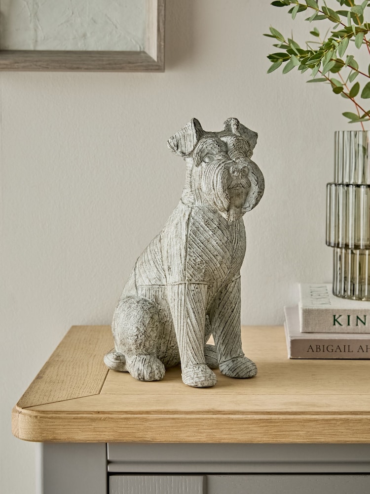 Natural Stanley Schnauzer Sitting Dog Ornament - Image 1 of 5
