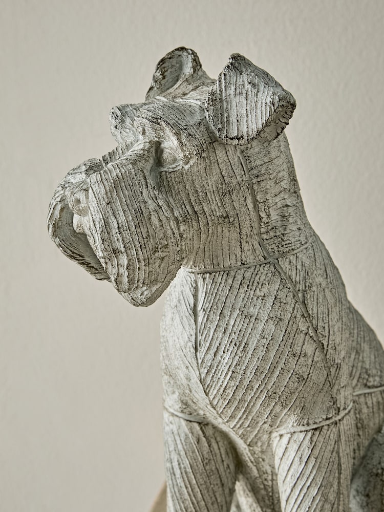 Natural Stanley Schnauzer Sitting Dog Ornament - Image 2 of 5