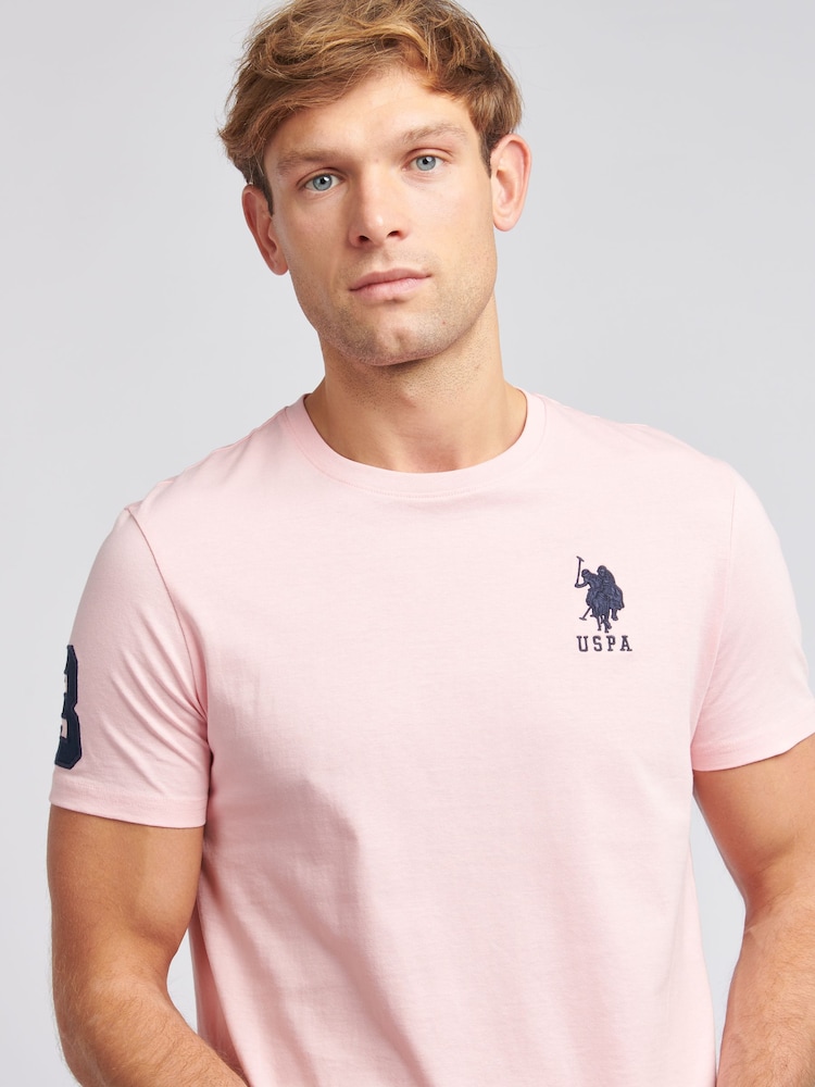 Розовый - US Polo Assn. Футболка мужская Regular Fit Player 3 из 100% хлопка - Image 2 of 7