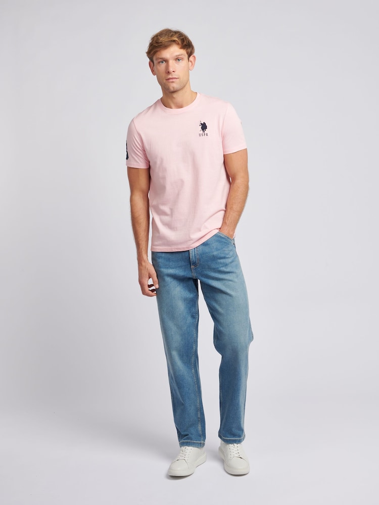 U.S. Polo Assn. Pink Regular Fit Mens 100% Cotton Player 3 T-Shirt - Image 3 of 7