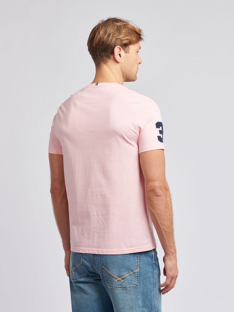 U.S. Polo Assn. Pink Regular Fit Mens 100% Cotton Player 3 T-Shirt - Image 4 of 7