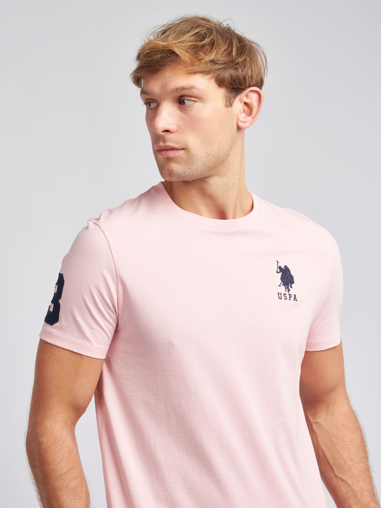 U.S. Polo Assn. Pink Regular Fit Mens 100% Cotton Player 3 T-Shirt - Image 5 of 7