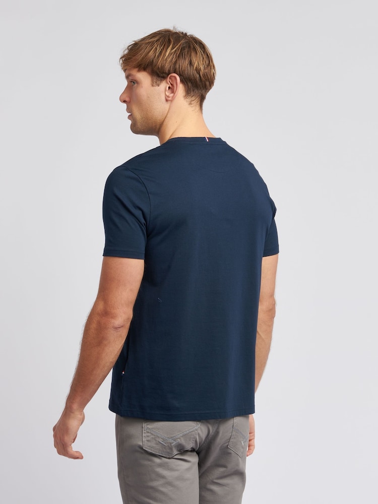 U.S. Polo Assn. Navy Blue Mens Regular Fit Double Horsemen 100% Cotton T-Shirt - Image 4 of 8
