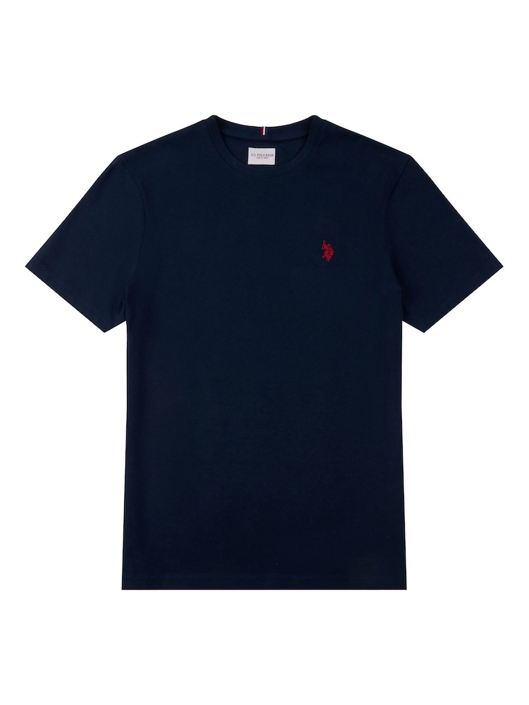 U.S. Polo Assn. Navy Blue Mens Regular Fit Double Horsemen 100% Cotton T-Shirt - Image 7 of 8
