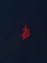 Темно-синий - U.S. Polo Assn. Mens Regular Fit Double Horsemen 100% Cotton T-Shirt - Image 8 of 8