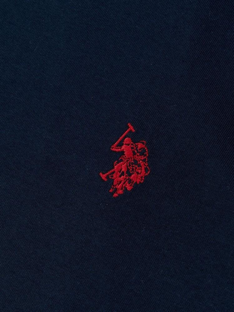 Темно-синий - U.S. Polo Assn. Mens Regular Fit Double Horsemen 100% Cotton T-Shirt - Image 8 of 8