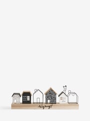 Black/White Big Hugs Slogan House Scene Ornament - Image 3 of 3