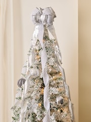Silver Bow Christmas Tree Topper - Image 1 of 4