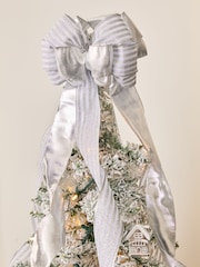 Silver Bow Christmas Tree Topper - Image 2 of 4