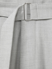 Reiss Light Grey Pin Belted Cropped Trousers - Image 5 of 5