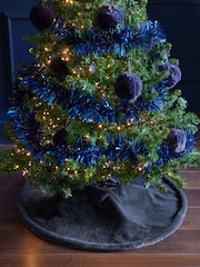 Navy Faux Fur Christmas Tree Skirt - Image 1 of 3
