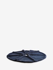 Navy Faux Fur Christmas Tree Skirt - Image 3 of 3