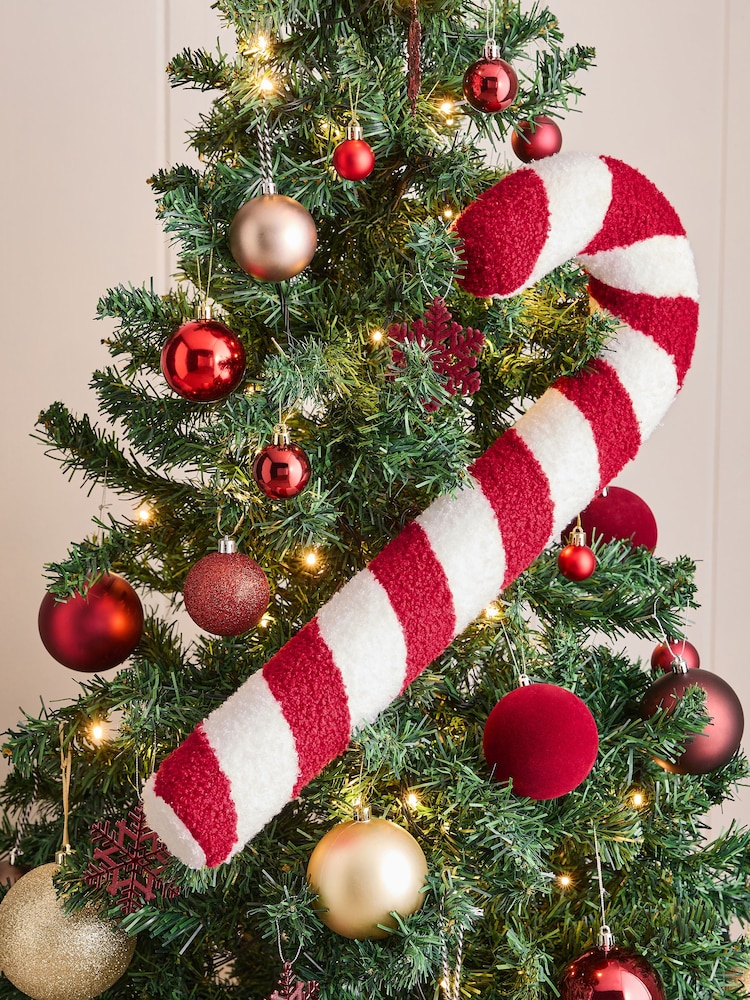 Red XL Candy Cane Christmas Bauble - Image 1 of 4