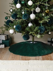 Green Faux Fur Christmas Tree Skirt - Image 1 of 5