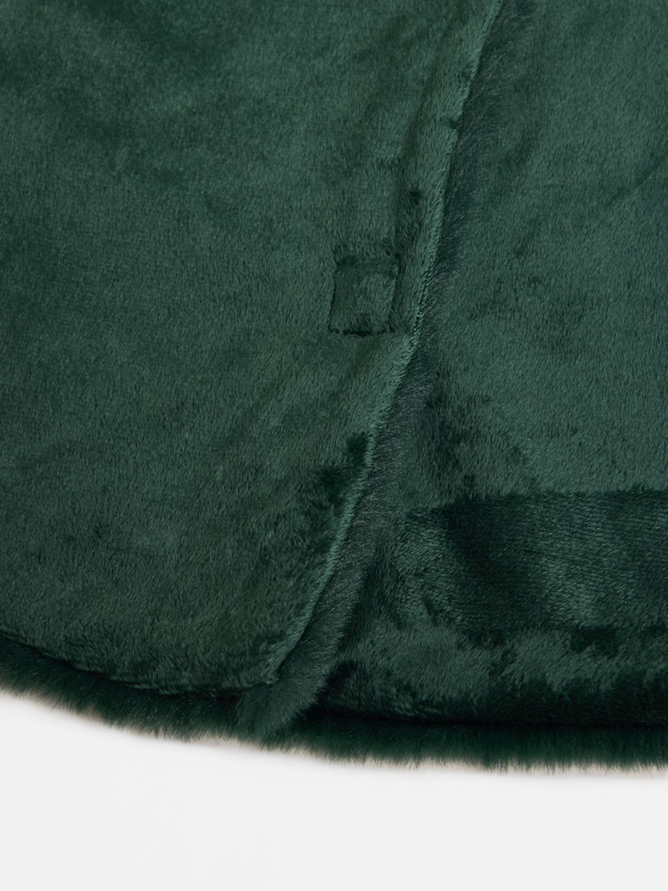 Green Faux Fur Christmas Tree Skirt - Image 5 of 5