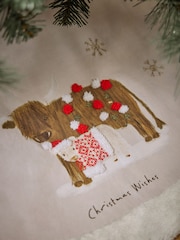 Natural Hamish the Highland Cow Christmas Tree Skirt - Image 2 of 6