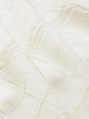 Ecru Gathered Short Sleeve Textured Boxy T-Shirt - Image 6 of 6