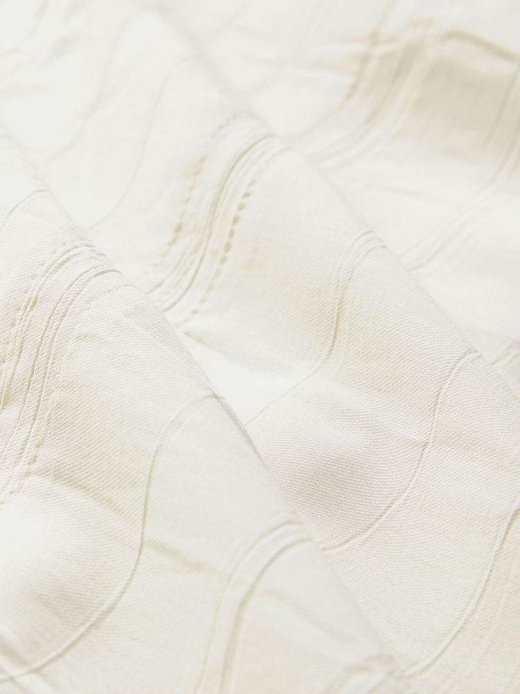 Ecru Gathered Short Sleeve Textured Boxy T-Shirt - Image 6 of 6 Ecru Gathered Short Sleeve Textured Boxy T-Shirt - Image 6 of 6