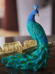 Teal Blue Peacock Bowl - Image 2 of 5