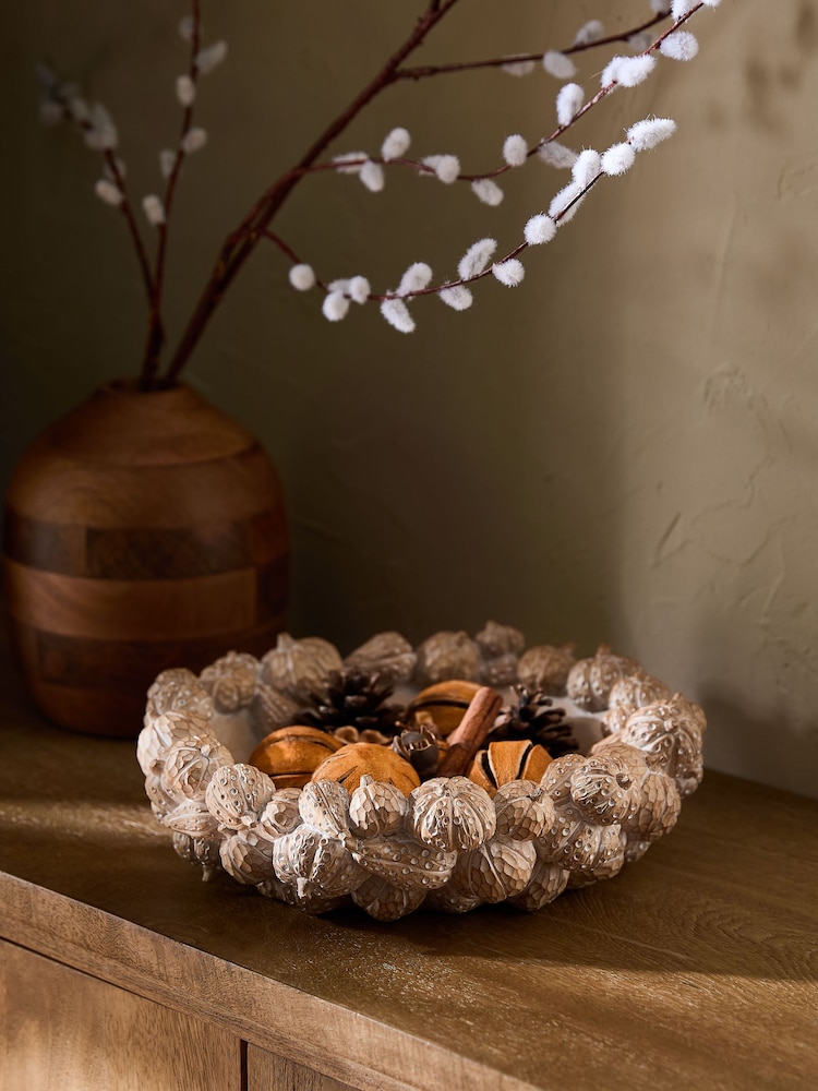 Natural Pumpkin Decorative Bowl - Image 1 of 4 Natural Pumpkin Decorative Bowl - Image 1 of 4
