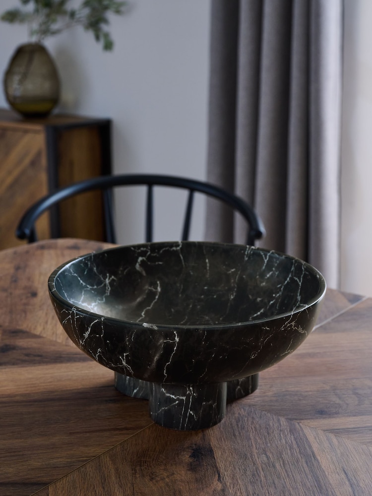 Black Marble Effect Bowl - Image 2 of 4 Black Marble Effect Bowl - Image 2 of 4
