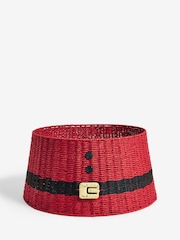 Red Santa Wicker Christmas Tree Skirt - Image 3 of 4