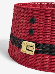 Red Santa Wicker Christmas Tree Skirt - Image 4 of 4