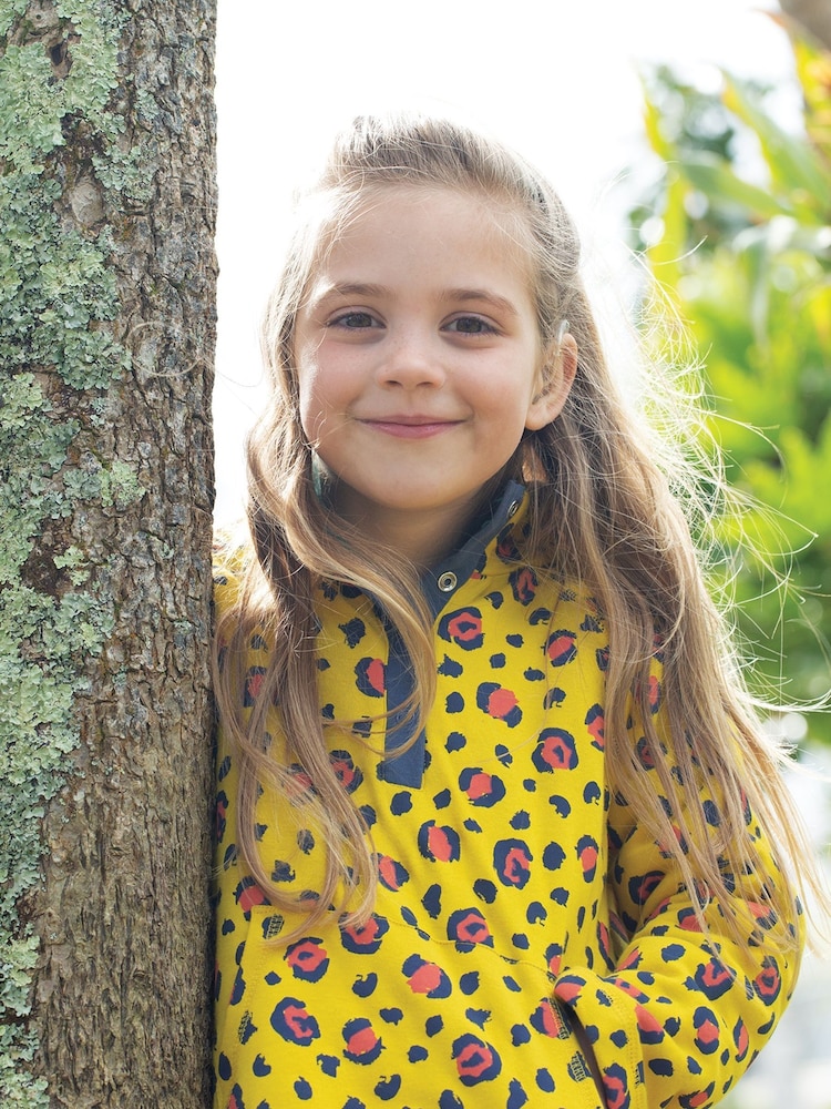 Frugi Yellow Animal Print Raglan Snuggle Fleece - Image 1 of 4