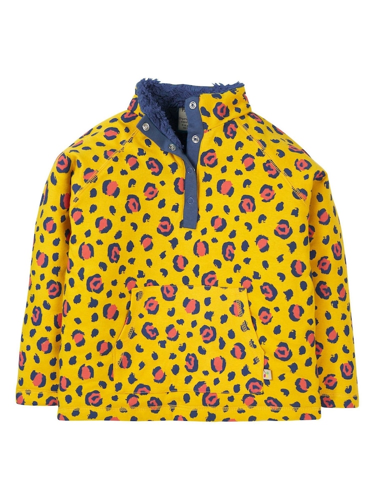 Frugi Yellow Animal Print Raglan Snuggle Fleece - Image 2 of 4
