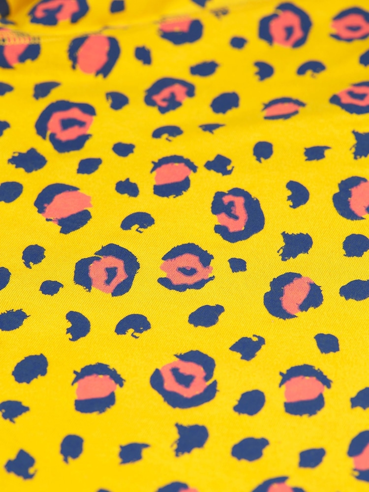 Frugi Yellow Animal Print Raglan Snuggle Fleece - Image 4 of 4