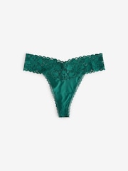 Red/Green Thong Floral Lace Knickers 3 Pack - Image 4 of 4