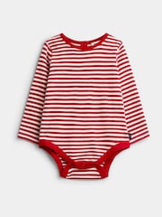JoJo Maman Bébé Navy Blue Christmas Embroidered Dungaree & Bodysuit Set - Image 2 of 6