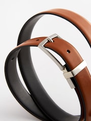 Black/Tan Faux Leather Reverisble Belt - Image 4 of 5