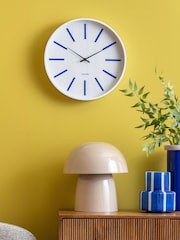 Karlsson Cobalt Blue White Arruga Retro Wall Clock - Image 1 of 5