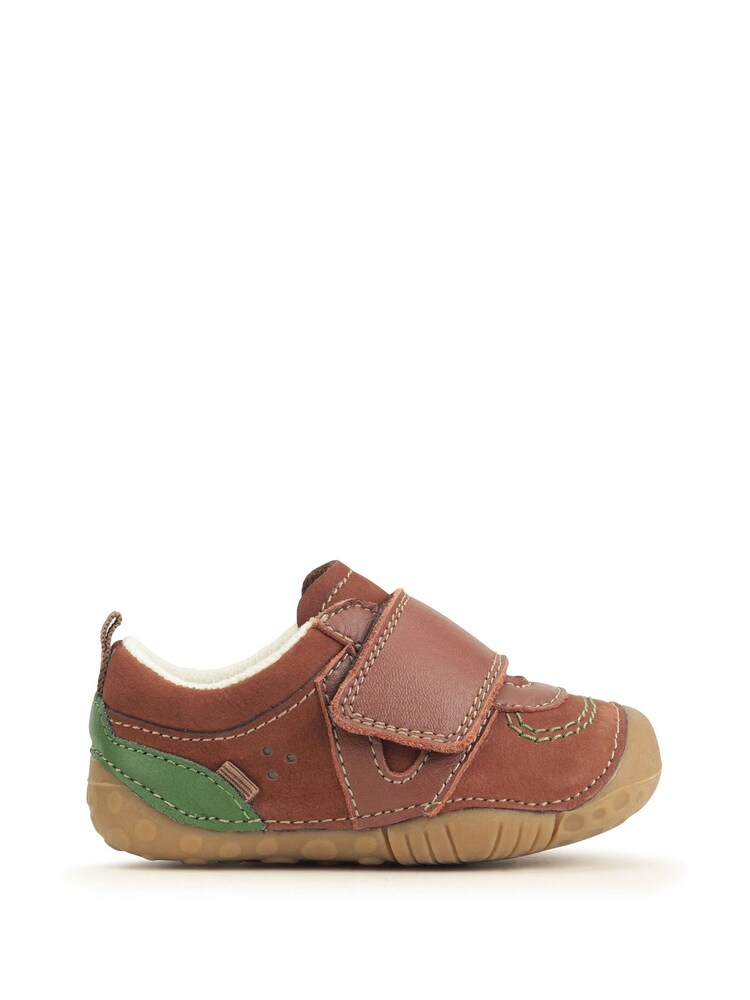 Start Rite Baby Shuffle Leather/Nubuck Rip Tape Brown Shoes - Image 1 of 6