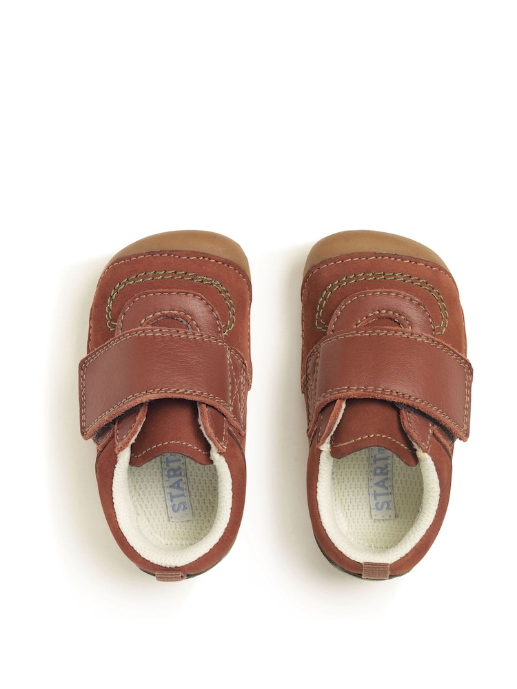 Start Rite Baby Shuffle Leather/Nubuck Rip Tape Brown Shoes - Image 2 of 6