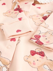 Red/Cream Baby Christmas Bear 100% Cotton Sleepsuits 3 Pack (0mths-2yrs) - Image 10 of 12