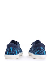 Start Rite Blue Raptor Dinosaur Washable Canvas Double Rip Tape Summer Shoes - Image 4 of 6