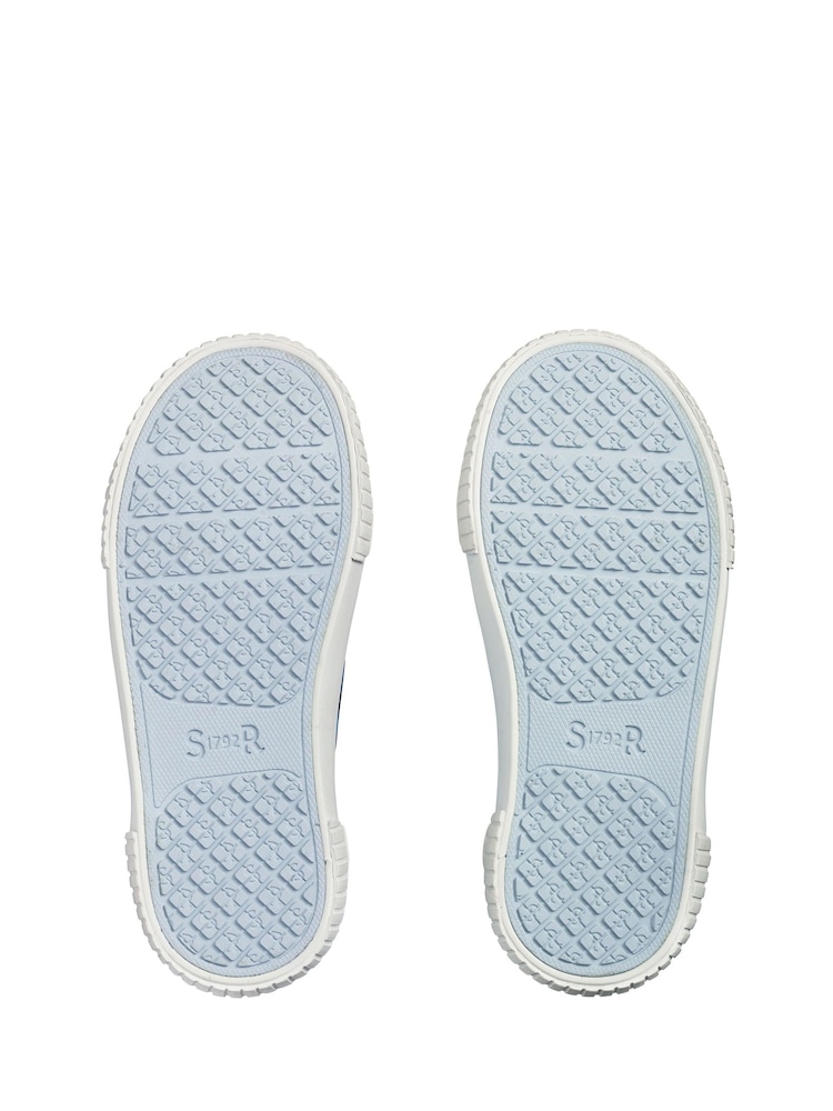 Start Rite Blue Raptor Dinosaur Washable Canvas Double Rip Tape Summer Shoes - Image 6 of 6