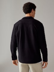 Black Textured Bouclé Shacket With Wool - Image 4 of 11
