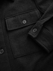 Black Textured Bouclé Shacket With Wool - Image 9 of 11