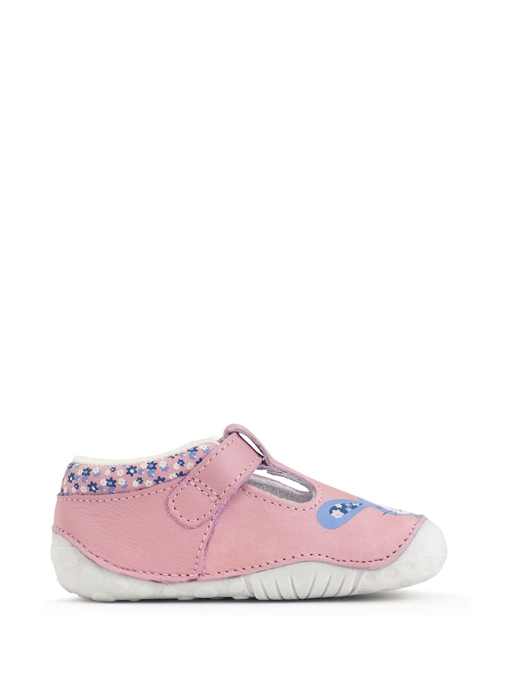 Start Rite Baby Pink Little Paws Nubuck/Leather Bunny T-Bar Shoes - Image 2 of 6