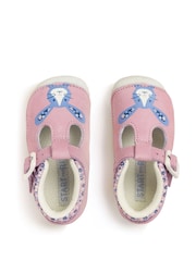 Start Rite Baby Pink Little Paws Nubuck/Leather Bunny T-Bar Shoes - Image 5 of 6