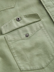 Sage Green Twin Pocket Textured Western Long Sleeve 100% Cotton Shirt - Image 10 of 11