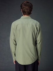 Sage Green Twin Pocket Textured Western Long Sleeve 100% Cotton Shirt - Image 3 of 11